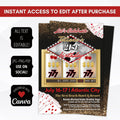 fun milestone birthday party invitation with casino theme